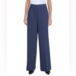 Calvin Klein Women's Wide Leg Navy Pinstripe Pants